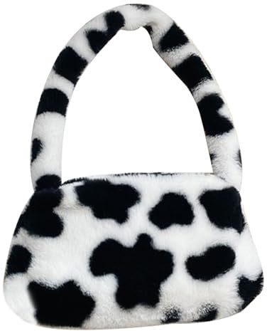 Flauschige Tragetasche aus weichem Plüsch pelzige Tragetasche mit Reißverschluss niedliche Schultertasche Flauschige Tasche modische ästhetische Tasche Fell-Tragetasche Flauschige Umhängetasche