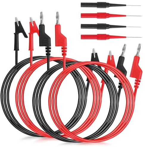 Puntali per Tester Multimetro Pin Multimetro Digitale Universale Sonda Cavi per Test Pin Punta dell'ago Apparecchio Sonda Filo Cavo per Penna Morsetti a Coccodrillo