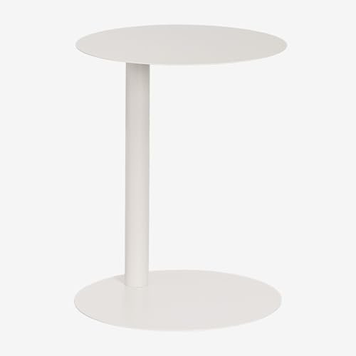SKLUM Runder Beistelltisch aus Stahl (Ø40 cm) Yannik Gardenia Weiß