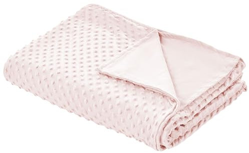 Beliani Housse de Couverture Lestée Motif Pointillé Design Moderne 120 x 180 cm en Tissu Polyester Rose Callisto