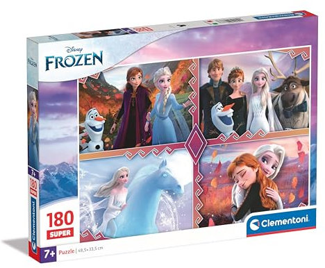 Clementoni Jigsaw Puzzle Disney Frozen 2 180 Pieces - Supercolor Puzzle For Children 7-9 Years, Cartoon, Disney, Gift For Boy/Girls, Puzzle For Kids, Made In Italy, 29786