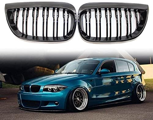 VIDOJI Glänzend Schwarz M Styling Racing Grills Sport Nierengrill Grill Für B&M&W 1er E87 2004 2005 2006