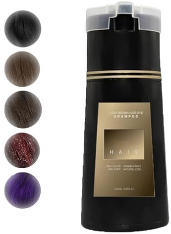 Champú para Tinte Cabello,Champú de Tinte Instantáneo paraColorear,Champú paraTeñir el Cabello deLarga Duración,Champú deColor Natural paraCobertura deCabello Gris,paraMujeres yHombres (Marrón claro)