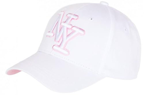 Hip Hop Honour Berretto NY bianco e rosa alla moda Visiere Baseball Broadwyx - Taglia: Taglia unica - Colore: Bianco - Uomo, bianco, taglia unica