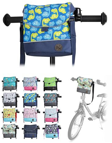 BAMBINIWELT Kinder Lenkertasche – Fahrradtasche für Kinder, Laufradtasche & Lenkerkorb mit Schultergurt – kompatibel mit Puky, Woom & Roller – wasserabweisend & robust, Farbe: Modell 11