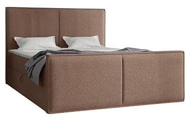 Imebel Boxspringbett 180 x 200 cm mit Bettkasten CALIPSO - Bett mit Stauraum und Topper - Bett mit Matratze - Stoffbezug
