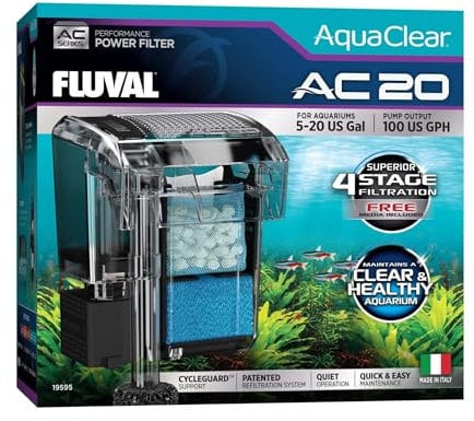Fluval Filtro de Mochila para Acuario AquaClear AC20, 379 lph