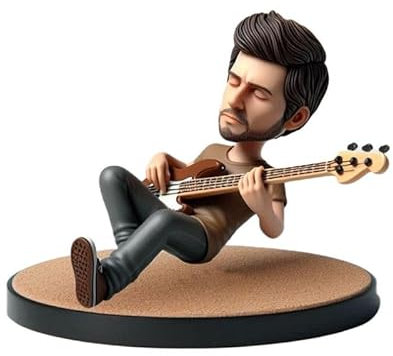 mydedor Individuelle Wackelkopf-Figur, individuelle Puppe, Musikinstrument, Spielpartner, benutzerdefinierter Wackelkopf, handgefertigter Wackelkopf, personalisierte Basis auf Ihrem Foto
