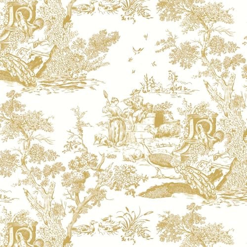 Yomshi Self Adhesive Wallpaper Gold Stick on Wallpaper Vintage Contact Paper for Bedroom 41cm X 10m Vinyl Film Sticky Back Plastic Removable for Renters