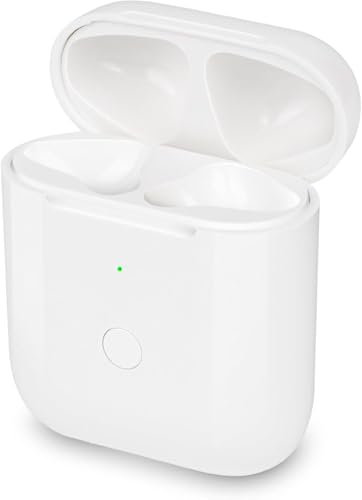 Rsipean Funda de carga compatible con AirPods de 1ª 2ª generación, funda de repuesto de carga inalámbrica con botón de sincronización de emparejamiento Bluetooth (sin auriculares)
