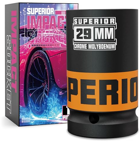 KIRXST 1 Inch Drive Deep Impact Socket 29mm Metric Jumbo Socket, Axle Nut Sockets for Car Wheel Hub Nuts, Trucks, Large Construction Machinery and Equipment
