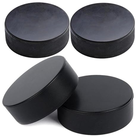 XIAOXIAOYU Puck de hockey interior | 4 discos de hockey sobre hielo tamaño regulación oficial | Suministros deportivos interiores de espesor 1 pulgada de diámetro equipo de entrenamiento de 3 pulgadas