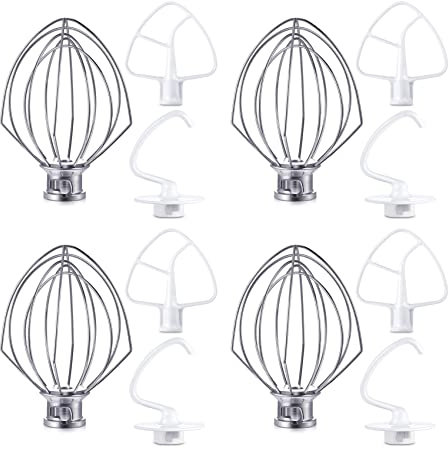 MVOSJFIE Blender Kit for K45DH Dough Hook,K45WW Wire Whip,K45B Coated Flat Blade 12 Pcs Bowl Vertical Mixer Repair Kit