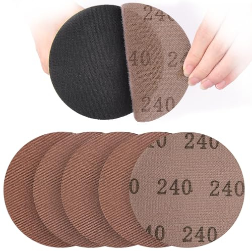 UMXIUO 30 Pièces Disque Abrasif 150 mm Maille Grain 240 Papier a Poncer | Disque de ponçage Autoagrippant pour Ponceuse Excentrique, Ponceuse Plâtre, Murale, Anticolmatage