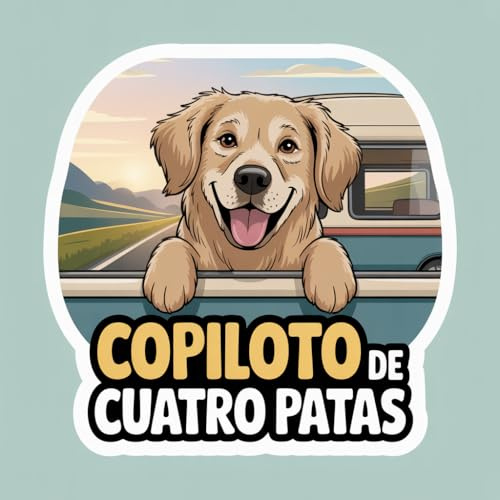 Pegatina personalizada de vinilo a color perro camper copiloto de cuatro patas adhesivo decorativo para furgoneta camper coche caravana portátil (29 x 29 cm)