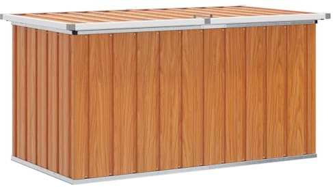 vidaXL Außenlagerbox Holz 129 x 67 x 65 cm Verzinkter Stahl