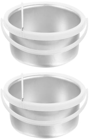 LOEFLIFA 2pcs Aluminum Wax Warmer Replacement Pots Rapid Heat Conduction Inner Waxing Pot Liners Compatible with Various Wax Warmers Portable Hair Removal Melting Bowls