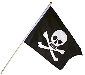 Holzspielerei Piratenflagge klein 2-farbig