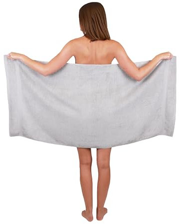 Betz Strandtuch Duschtuch Größe 70x140 cm Duschhandtuch Badetuch Strandtücher Handtuch Premium 100% Baumwolle Farbe Silbergrau