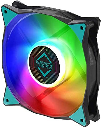 Iceberg Thermal IceGALE RGB 120 mm PWM Dual Kugellager ARGB Gehäuselüfter adressierbar, Schwarz