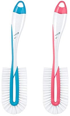 NUK Flaschenbürste Twist für die gründliche und schonende Reinigung von Babyflaschen inklusive Saugerbürste, Farbe nicht frei wählbar, 1 Stück (1er Pack)