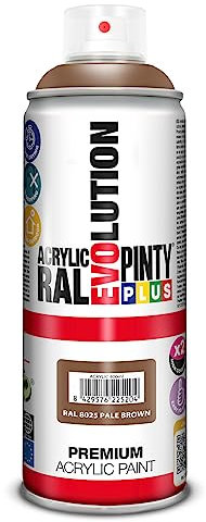 Pintura spray Acrílica Brillo PINTYPLUS EVOLUTION 520cc Pale brown Ral 8025