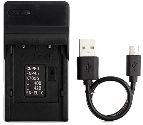 EN-EL10 USB Caricatore per Nikon Coolpix S200, S203, S210, S220, S230, S3000, S4000, S500, S510, S5100, S520, S570, S60, S600, S700, S80 Fotocamera e Altro