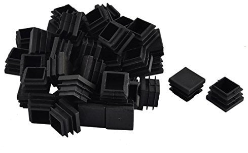 sourcing map Plastic Furniture Table Chair Legs Square Tube Pipe Insert Cap Cover 22 x 22mm 50pcs Black