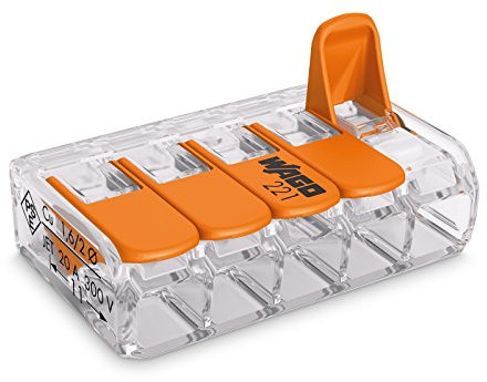 50 x Wago lever splice connector 221 Series 221-415 5 way terminal