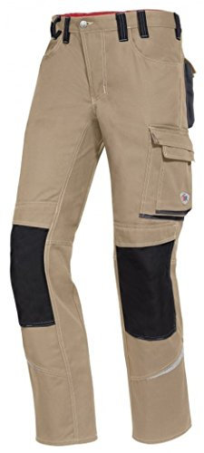 BP Comfort Plus 1803-720-40 Arbeitshose - Gummizug im Rücken - Bundfalten - Normale Passform - Größe: 46l - Farbe: sahara/anthrazit
