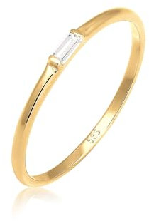 Elli PREMIUM Ring Damen Verlobung Liebe Zart Edel Geo Topas in 585 Gelbgold