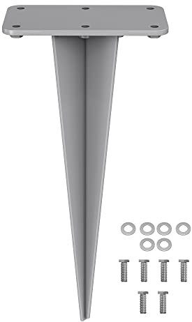 SONGMICS Erdanker, Bodenanker für Standpfosten von Seitenmarkisen, Erdnagel, nur für SONGMICS Alu-Doppelseitenmarkisen geeignet, grau GSA006