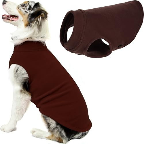 Gooby - Stretch-Fleece-Weste, Pullover, Fleece-Weste, Jacke, Pullover für Hunde, Braun, 3XL Länge (52,1 cm)