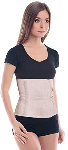 TOROS GROUP MANUFACTURE Postoperative Stützbandage Rückenstützgürtel Bauchweggürtel Bauchstütze Höhe 24 cm X-LARGE Beige 106-115 cm