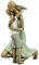 UDIG Skulptur Mutter mit Kind, Polyresin, 19 cm, Dekofigur Figur Familie Umarmung