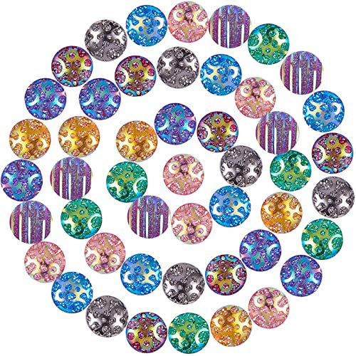 SUNNYCLUE 160 stücke 8 Farbe (20 stücke/Farbe) 12mm Harz der Flachen Rückseite Cabochons Faux Druzy Dome Cabochons Irisierende Cameo Sparkly für DIY Ohrring Armband Halskette Schmuckherstellung