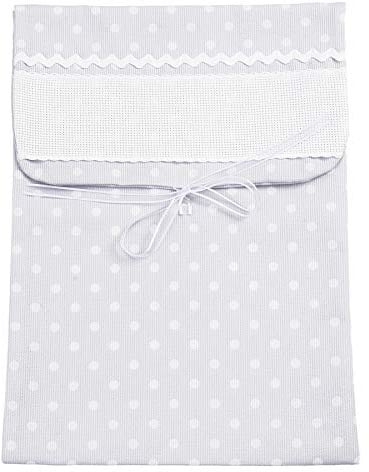 FILET - Elegantes und Feines Lätzchen, Komplett aus Baumwolle mit Aida-Leinenstickerei, Ideal für Babys und Kleinkinder, 100% Made in Italy, Farbe weiß