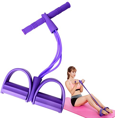 Feezi Corde élastique avec pédale de pied abdominal pour exercices de gym à la maison, yoga, fitness