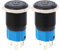 2 pezzi Interruttore a pulsante LED, 16mm 1NO1NC Interruttore a pulsante autobloccante nero impermeabile per Auto (Blue- 3-6VDC)