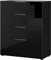 Germania Kommode 3695-83 GW-Oakland, in Schwarz, mit Glasauflage, 83 x 102 x 42 cm (BxHxT)