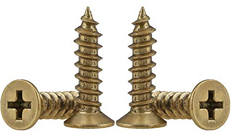 BOZONLI Kreuzschlitzschrauben Selbstschneidende Schrauben Holzschrauben Messing Senkkopfschrauben - M3.5×25mm, 20 pcs