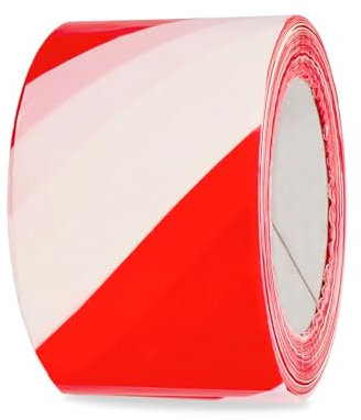 Amig - Ruban de marquage pour délimiter des zonez | Pour balisage ou cordge | Panneau d'avertissement | Couleur Rouge et blanc | Rubans d'avertissement de sécurité de 70 mm x 200 m