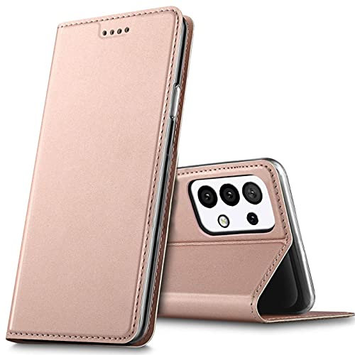 Verco Handyhülle für Samsung Galaxy A52, A52 5G, A52s 5G Hülle Premium Handy Flip Cover für Samsung A52 Hülle [integr. Magnet] Book Case PU Leder Tasche, Rosegold
