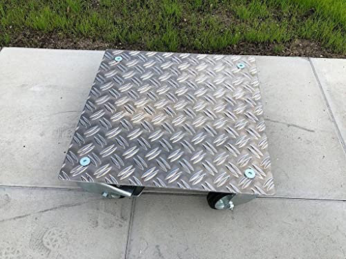 Pflanzenroller AluRiffelblech Q280 bis280kg Blumenroller Untersetzer Quadrat Indoor Outdoor (Riffel2,5/4-280-400x400)