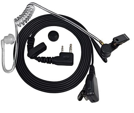 HYS 2 Pin Radio Earpiece Compatible with Kenwood Baofeng UV-5R, In-ear Earbud Conversion Surveillance Covert Air Acoustic Tube Headset for Police Security