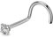 OUFER 20G 0.8mm Titan Nasenpiercing Ring Nasenring S Form Star CZ Nasen Piercing Nase Nostril Twist Stecker Dünn Nasenstecker Nasenspirale Schmuck Nose Ring Screw 2mm Jewellery Women