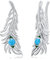 Feder Ohrringe Ohrnadel 925 Sterling Silber Pfauenfeder Ohrringe Dämonenauge Opal Ohrringe Böhmen Boho Ohrringe Vintage Schmuck Für Frauen Mädchen