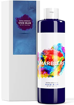 MARBLERS Liquid Colourant 11oz (310g) [Vivid Blue] | Water-Based | Dye, Tint, Pigment | Odourless | Non-Toxic | for Concrete, Cement, Mortar, Grout, Gypsum, Water-Based Paint, Jesmonite, Plaster