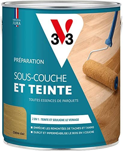 V33 Sous-couche & Teinte parquets, Chêne clair, 2,5L
