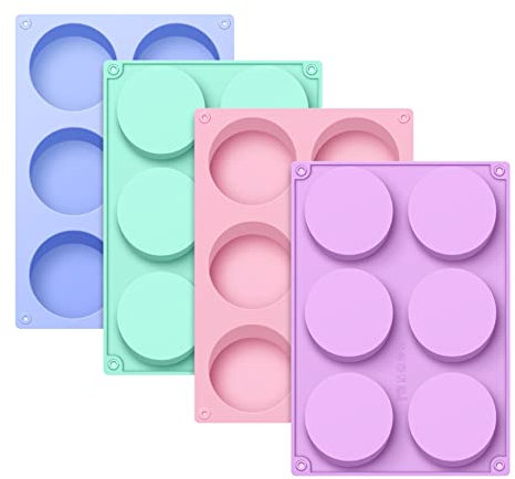 La chat 4 PCS chocolate Molds, Silicone Oreo Cookie molds for chocolate, Candy, Cookies, Oreos, mini Soap, Cupcake, Pudding, Jello, Muffin, Non-Stick Cylinder Baking molds
